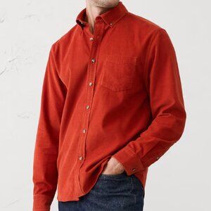 Banana Republic Slim-Fit Fine Wale Corduroy Shirt, Rustic Villa Red, Medium, NWT